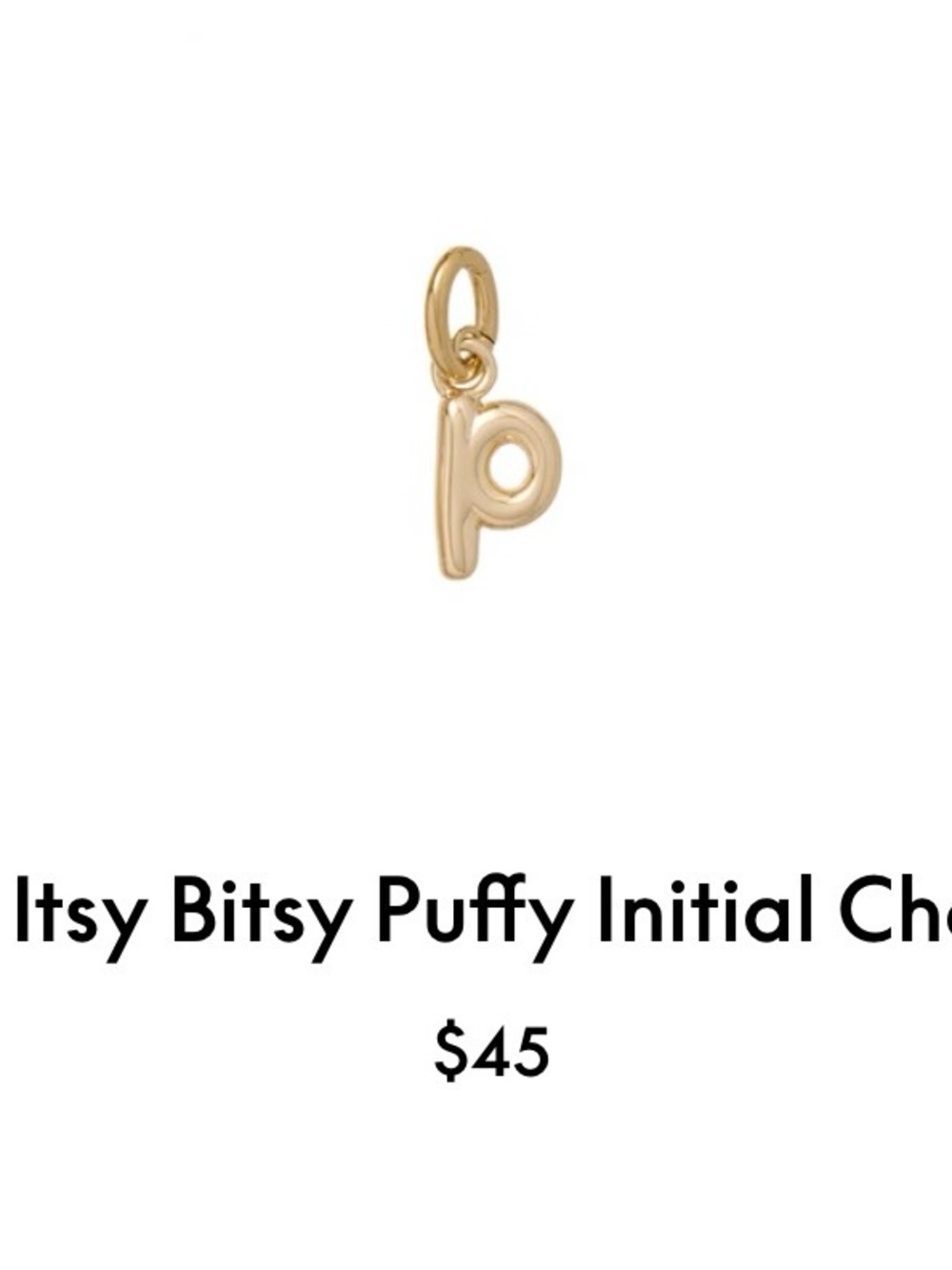 Roxanne Assoulin The Itsy Bitsy Puffy Initial Charm “p”firm price